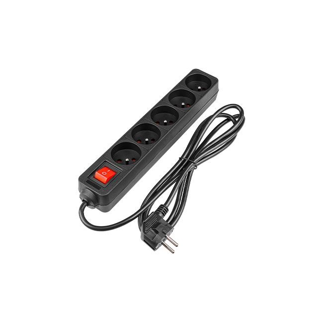 Prelungitor liniar cu 5 prize, 1.5 metri, comutator, protectie suprasarcina, IP20, 3000W, negru - imagine 6